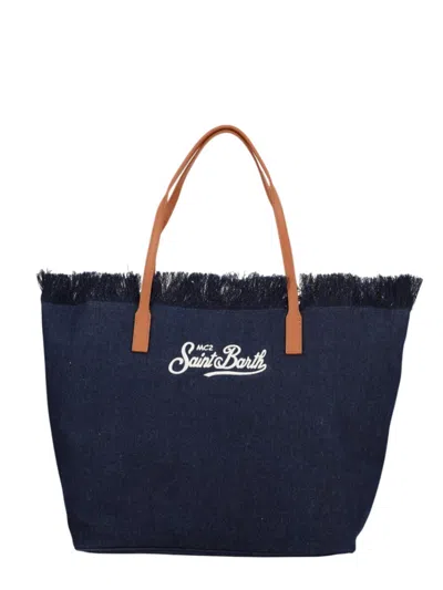 Mc2 Saint Barth Blue City Large Tote In Black