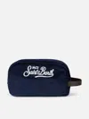 Mc2 Saint Barth Blue Corduroy Beauty Case In Blue
