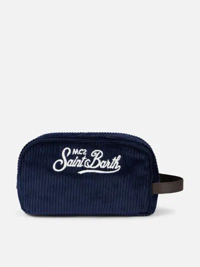 Mc2 Saint Barth Blue Corduroy Beauty Case