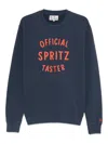 Mc2 Saint Barth Blue Crewneck Graphic Sweatshirt In Blue