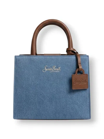 Mc2 Saint Barth Blue Denim Mini Handbag Tote