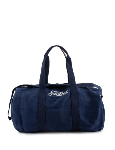Mc2 Saint Barth Blue Duffel Bag With Adjustable Shoulder Strap