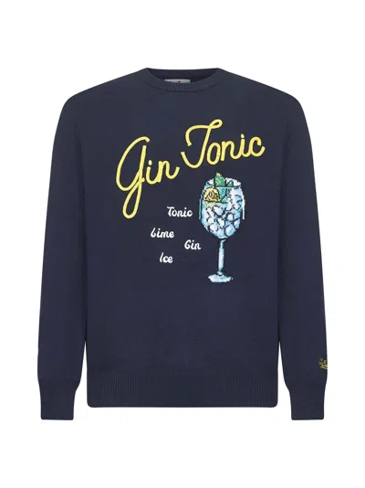 Mc2 Saint Barth Blue Heron Embroidered Sweater