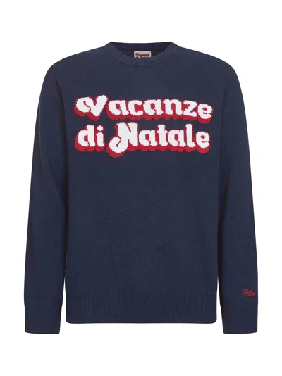 Mc2 Saint Barth Blue Heron Embroidered Sweater