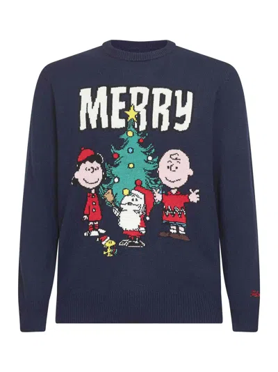 Mc2 Saint Barth Blue Heron Embroidered Sweater