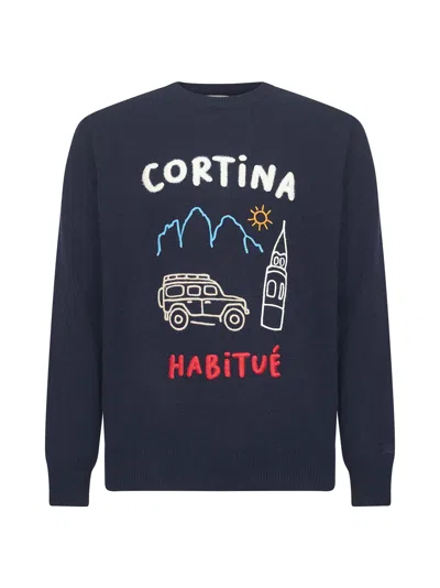 Mc2 Saint Barth Blue Heron Embroidered Sweater