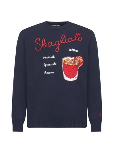 Mc2 Saint Barth Blue Heron Embroidered Sweater