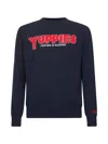 Mc2 Saint Barth Blue Heron Light Embroidered Crewneck Sweater In Blue