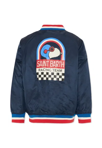 Mc2 Saint Barth Kids' Blue Jacket For Boy With Snoopy