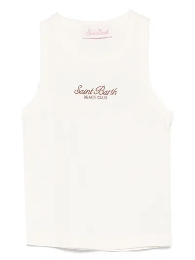 Mc2 Saint Barth Kids' Blue Jr Tank Top In Neutrals