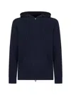 Mc2 Saint Barth Blue Lambswool Notting Zip-up Hoodie In Blue