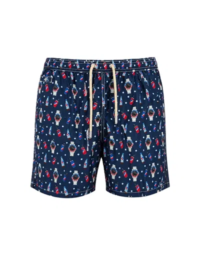 Mc2 Saint Barth Blue Lighting Micro Fantasy Swim Shorts