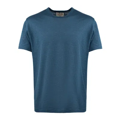 Mc2 Saint Barth Blue Linen Jersey T-shirt