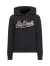 Mc2 Saint Barth Blue Logo Lettering Virginia Hoodie In Black