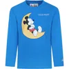 Mc2 Saint Barth Blue Pajama T-shirt For Boy With Mickey Mouse Print In Light Blue