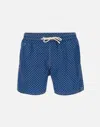 Mc2 Saint Barth Blue Polka Dot Swimsuit With Pockets In Blue