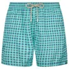 Mc2 Saint Barth Man Lightweight Fabric Swim-shorts Lighting Micro Fantasy With Tie Print In Blue