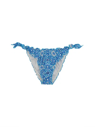 Mc2 Saint Barth Blue Printed Bikini Bottom Swimwear