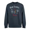 Mc2 Saint Barth Blue Soho Sweatshirt With Gin Tonic Team Embroidery In Blue