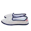 Mc2 Saint Barth Blue Striped Canvas Slippers Friulane In Blue