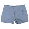 Mc2 Saint Barth Blue Stripes Swim Shorts With Button Front Fastening In Blue