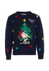 Mc2 Saint Barth Blue Sweater For Kids With Snoopy In Blue