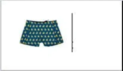 Mc2 Saint Barth Kids' Blue Swim Shorts For Boy With Ducky Print In Multi