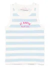 Mc2 Saint Barth Blue Tank Top In White
