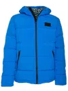 Mc2 Saint Barth Bluette Hooded Down Padded Jacket Ducky Print Lining In Blue