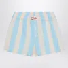 Mc2 Saint Barth Blue/white Striped Boxy Jr Shorts