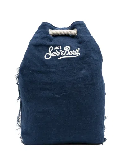 Mc2 Saint Barth Boat Embroidered-logo Backpack In Black
