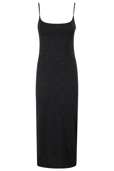 Mc2 Saint Barth Bodycon Midi Dress With Rhinestone Embellishments