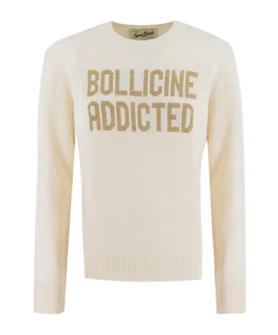 Mc2 Saint Barth Bollicine Addicted Intarsia Crewneck Jumper In White