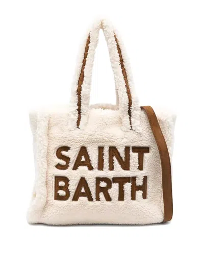 Mc2 Saint Barth Kids' Medium Bag With Logo In White