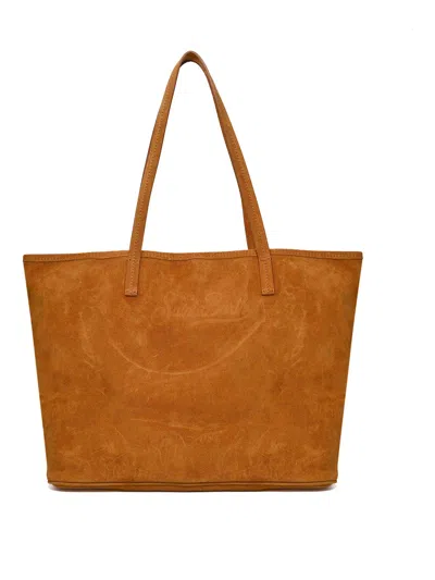 Mc2 Saint Barth City Regular Bag In Camel Suede In Brown