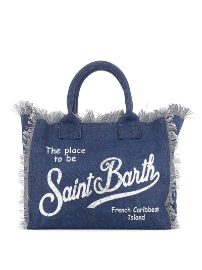Mc2 Saint Barth Vanity Canvas Beach Bag In Black