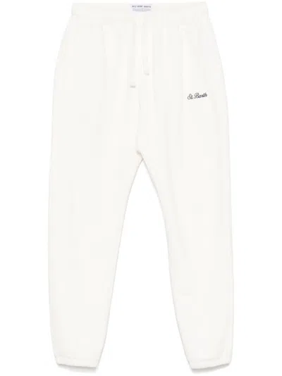 Mc2 Saint Barth Logo-embroidered Cotton Track Pants In White