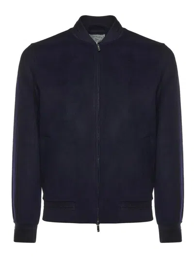 Mc2 Saint Barth Jackson Varsity Jacket In Blue