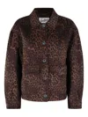 Mc2 Saint Barth Bonnibell Buttoned Leopard-print Jacket In Brown