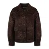 Mc2 Saint Barth Bonnibell Crop Jacket In Double Fabric With Leopard Print In Animal Print
