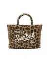 Mc2 Saint Barth Borsa A Mano Colette Felt In Misto Lana Leopardata In Animal Print