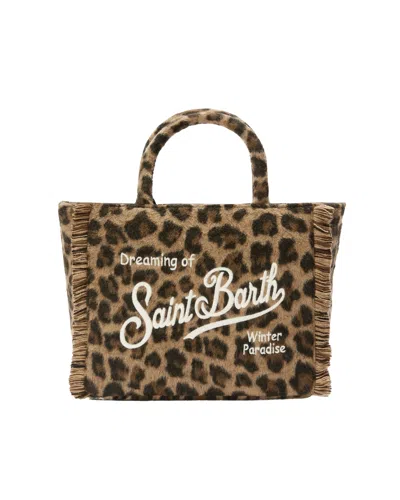 Mc2 Saint Barth Borsa A Mano Colette Felt In Misto Lana Leopardata
