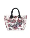 Mc2 Saint Barth Borsa A Spalla Vanity In Canvas Con Stampa Bordeaux