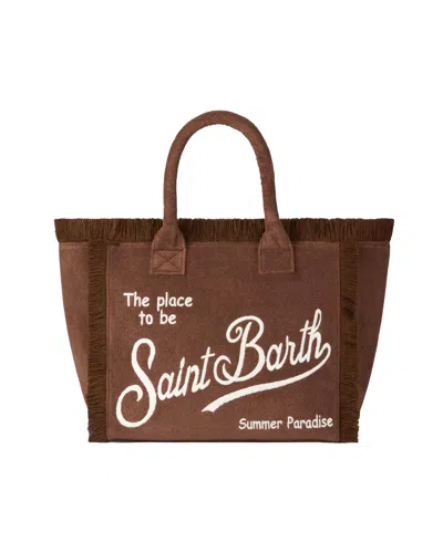 Mc2 Saint Barth Borsa A Spalla Vanity Sponge In Spugna Marrone In 06501h