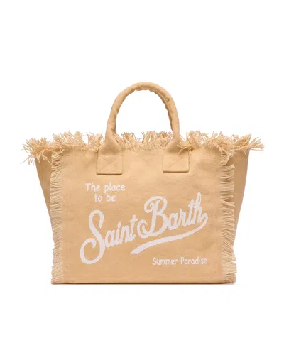 Mc2 Saint Barth Borsa Colette Canvas Beige In Orange