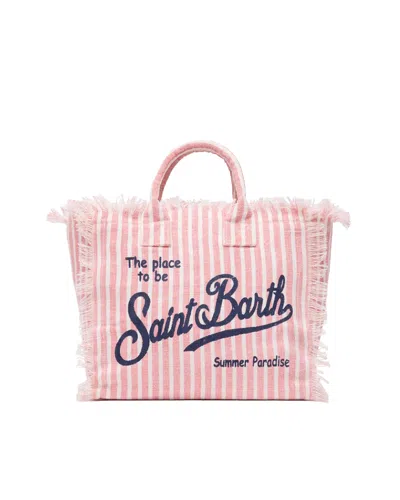 Mc2 Saint Barth Borsa Colette Con Stampa A Righe Rosa In Pink