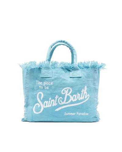 Mc2 Saint Barth Borsa Colette In Canvas Di Cotone Azzurra
