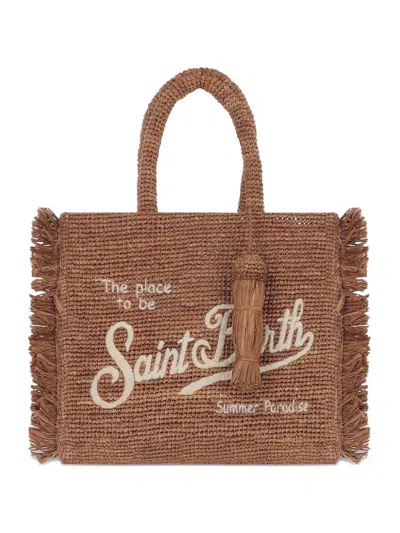 Mc2 Saint Barth Borsa Colette Raffia Fringes In Rafia Marrone  In Brown