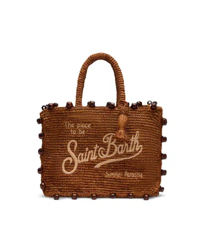 Mc2 Saint Barth Borsa Colette Rafia Beads In Brown