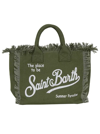 Mc2 Saint Barth Fringe-trim Logo-print Tote Bag In Purple